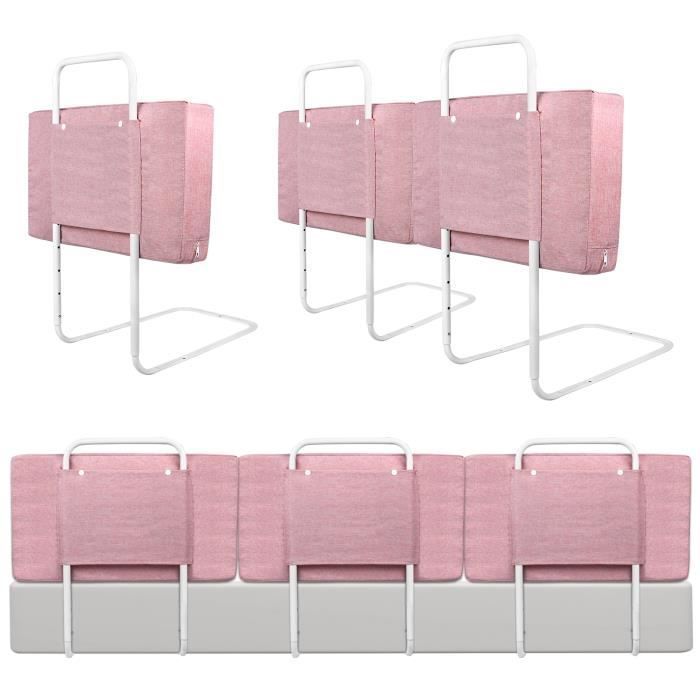 LARS360 Barrière de lit Réglable en Hauteur 50 cm Bébé Barrière Protection Lit Enfant Peut être combiné librement,démonté,lavé Rose