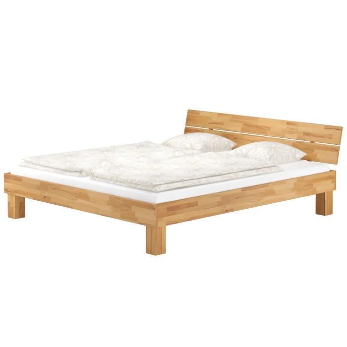 Volwassenenbed van natuurlijk beukenhout, kingsize 180x220 cm, moderne stijl met lattenbodem 60.80-18-220