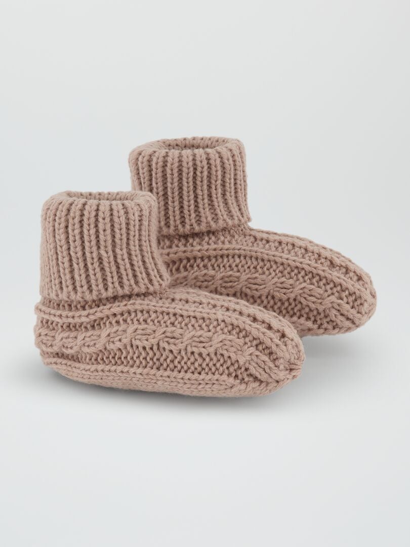 Gehaakte pantoffels - ROZE