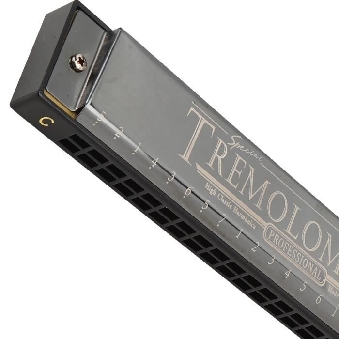 Armonica professionale - SURENHAP - 24 fori - Nera - Acciaio inossidabile - Avanzata