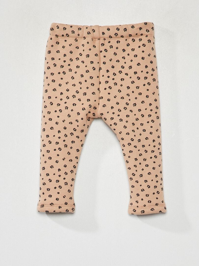 Bedrukte fleecebroek - Altijd warmer - BEIGE