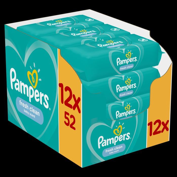 Toallitas húmedas frescas Pampers, 12 x 52 unidades