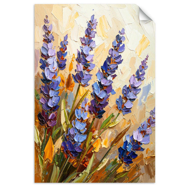 Naklejka samoprzylepna Feeby Lawenda Kwiaty efekt farby 20x30