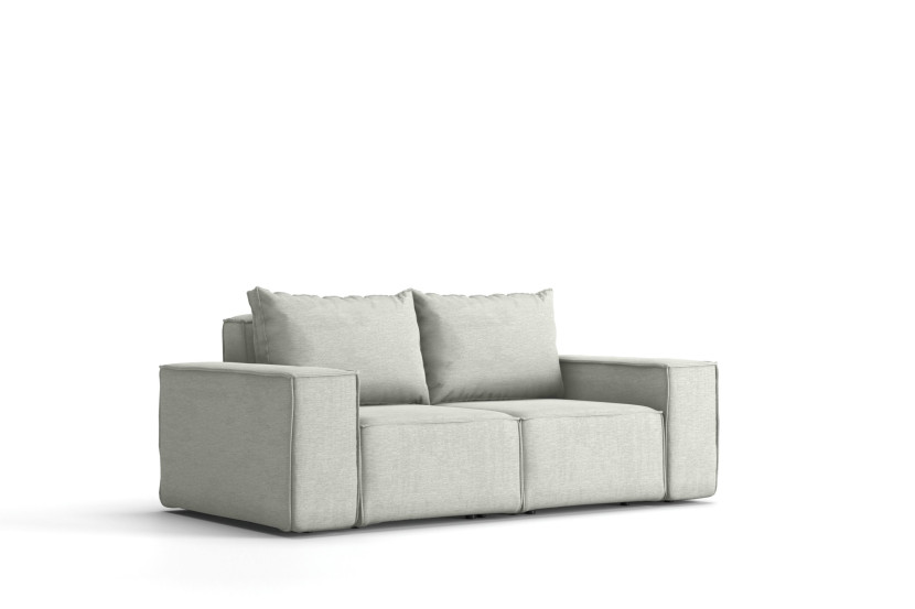 Sofa ogrodowa dwuosobowa SONNE na taras, tkanina Artykuł, Jasnoszary