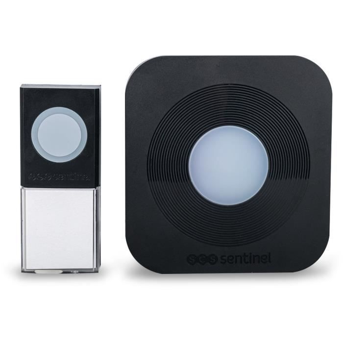 Carillon sans fil - SCS SENTINEL - 200 mètres - SimplyBell - Noir