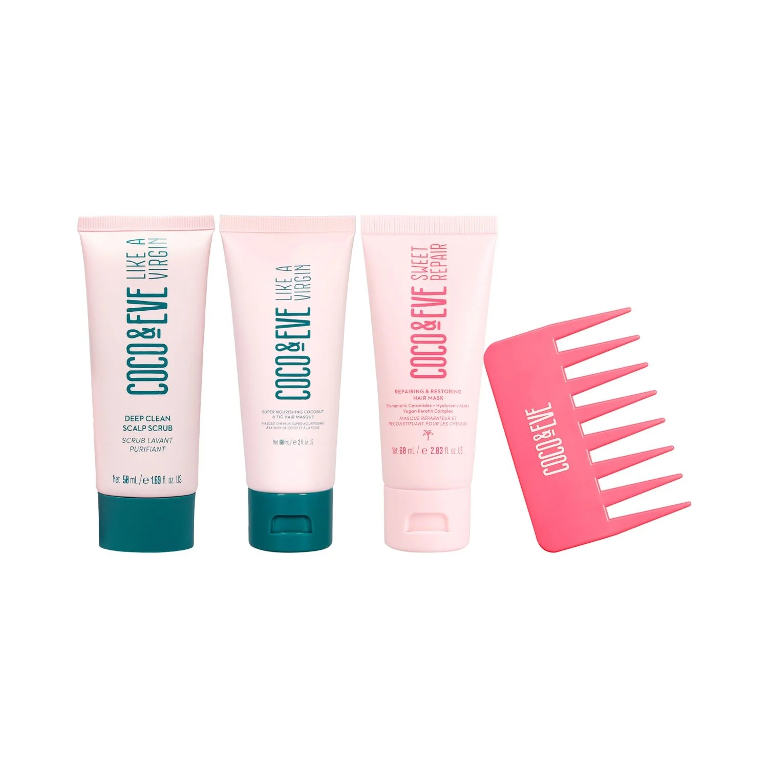 Like A Virgin Travel Hair Kit - Cofanetti per Capelli, Maschera Riparatrice Capelli, Maschera Nutriente Capelli, Scrub Capelli