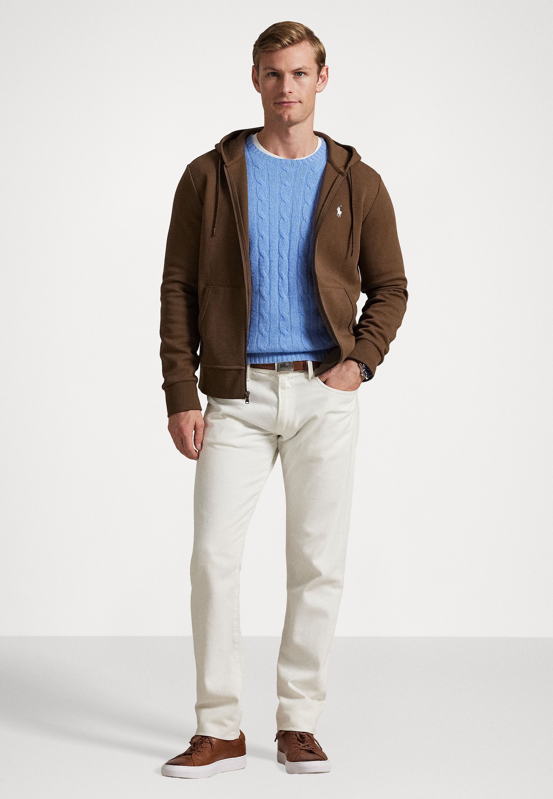 Sweat à capuche zippé Polo Ralph Lauren - marron