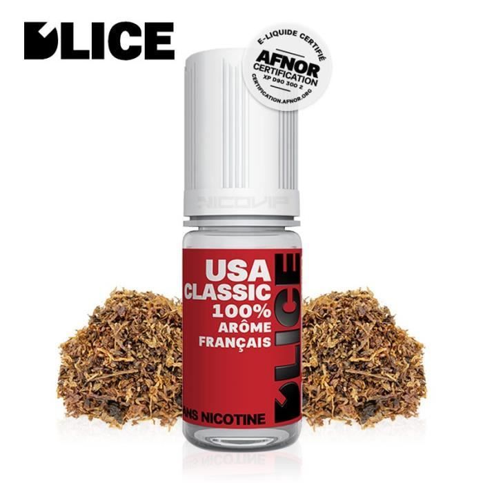Pacote com 10 e-líquidos D'Lice USA Classic - 3mg