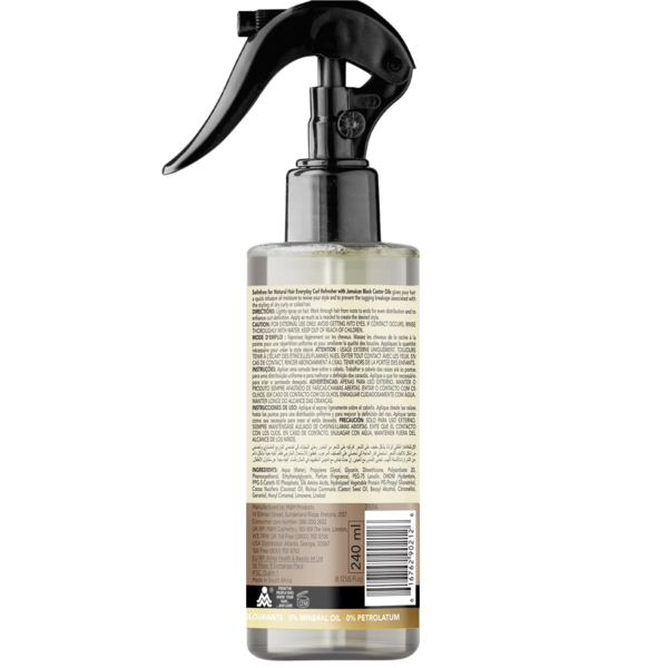 SNF Naturals Soin rafraîchissant quotidien pour boucles à la noix de coco et à l'huile de ricin noire (240 ml)