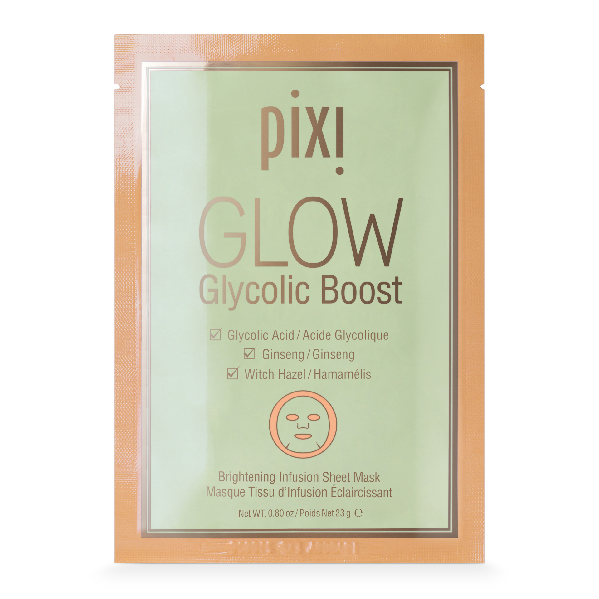 Mască facială GLOW Glicolic Boost, pachet de 3 - Pixi