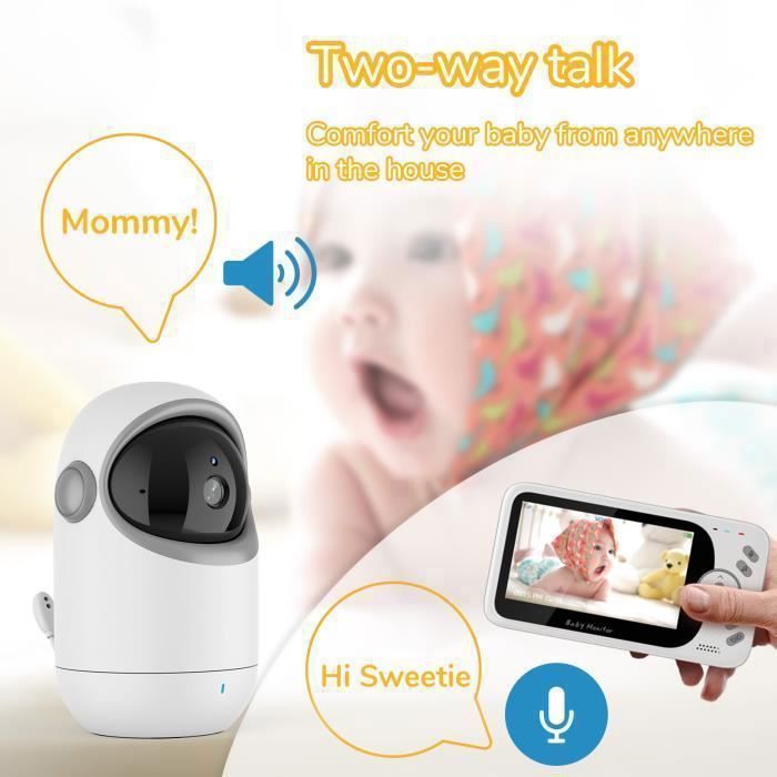 Babyphone 300°, Bébé Moniteur 4.3