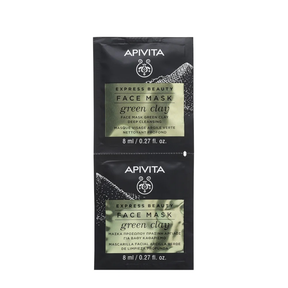 APIVITA Apivita Express Groene Klei reinigend gezichtsmasker 2 x 8 ml