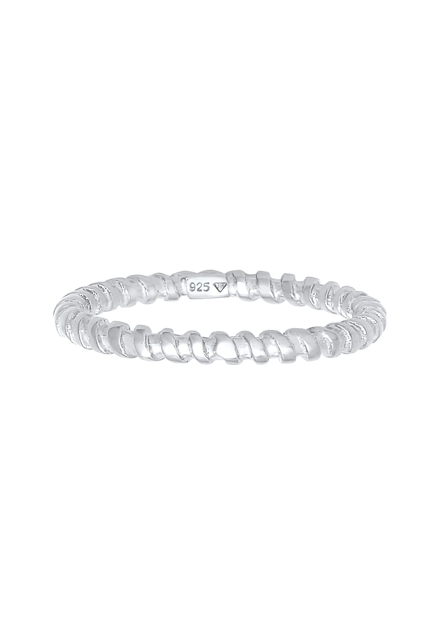 Elli Bague à empiler pour dames Blogueur de tendances de base torsadée en argent sterling 925