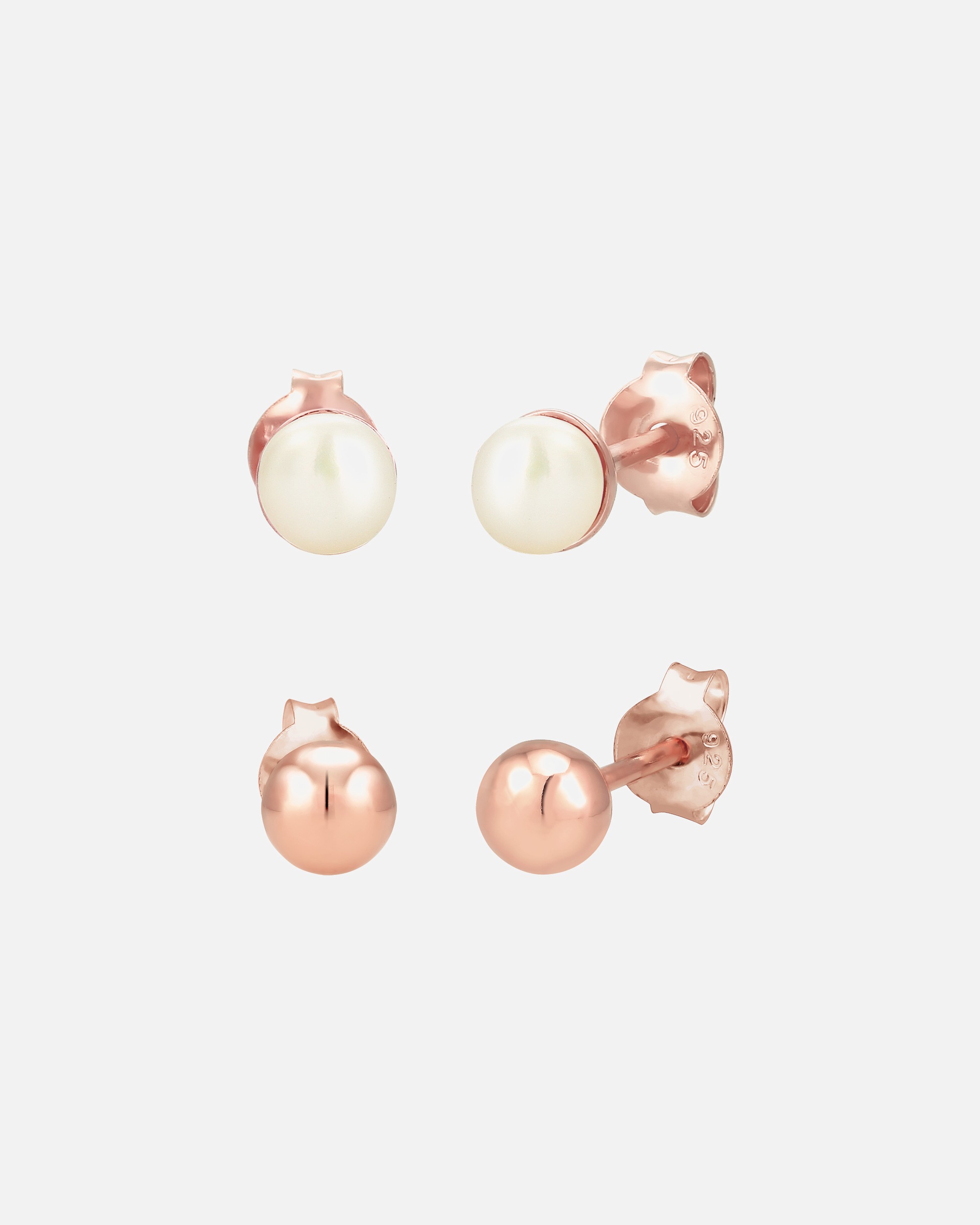 Elli Set avec Perle de Culture d'Eau Douce Basic Clous d'Oreille Femme (925/1000) Argent