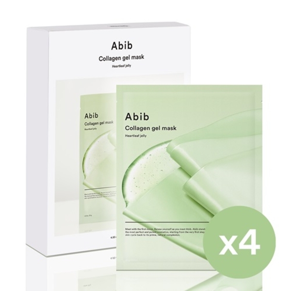 Set de mascarillas de gel de colágeno Abib Heartleaf Jelly (35 g x 4)