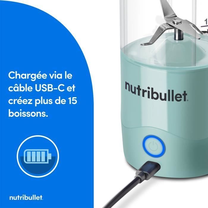 Draagbare blender - NUTRIBULLET - NBP003LBL - 70W - 0,475L - Lichtblauw - 1 fles inbegrepen