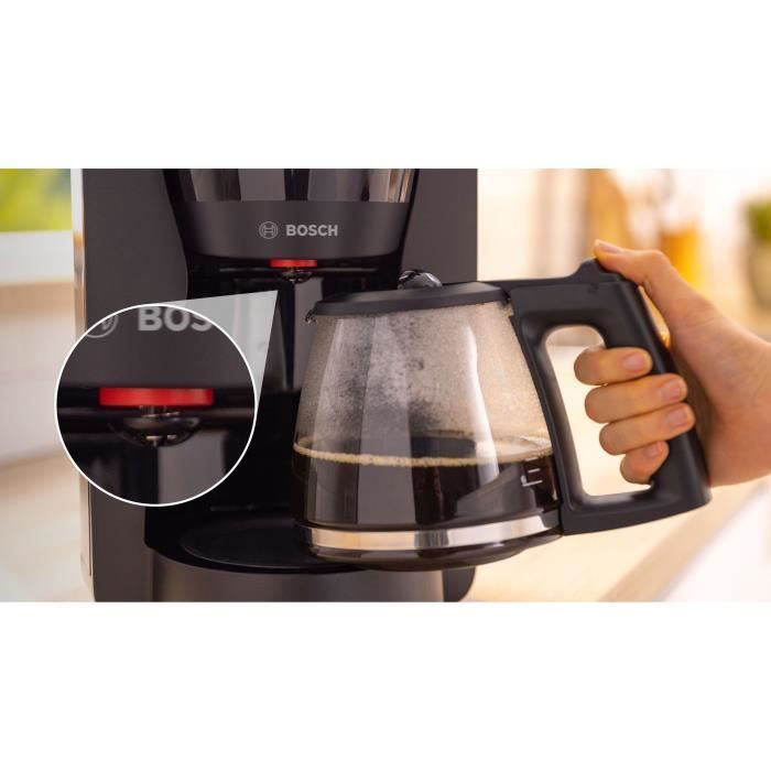 Cafetière Filtre - BOSCH - TKA2M113 MyMoment - Noire - Capacité 1,25L - verseuse verre - système anti-gouttes