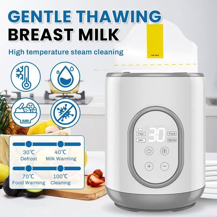 Baby bottle warmer, intelligent temperature control and automatic shut-off, fast heating and defrosting for food