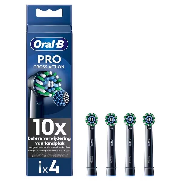 Главе четкице Oral-B Cross Action, црне, 4 комада