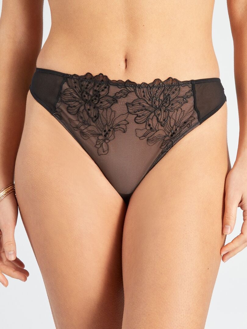 Tule slip - zwart