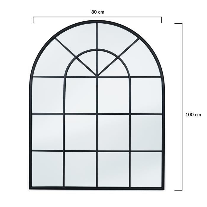 IDMARKET Industrial design arched glass mirror 80x100 cm
