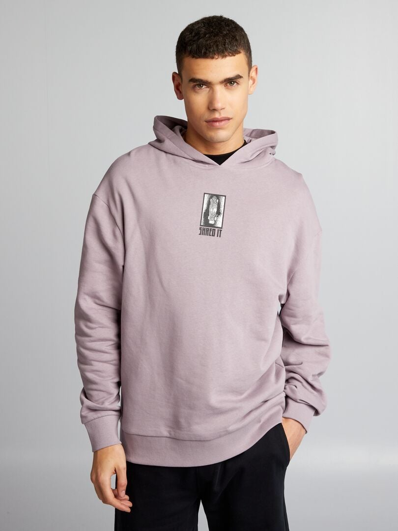 Bedrukte hoodie - PAARS