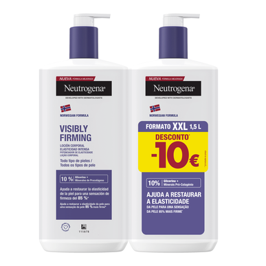 Neutrogena Synlig Oppstrammende Bodylotion Pakke 2 x 750 ml