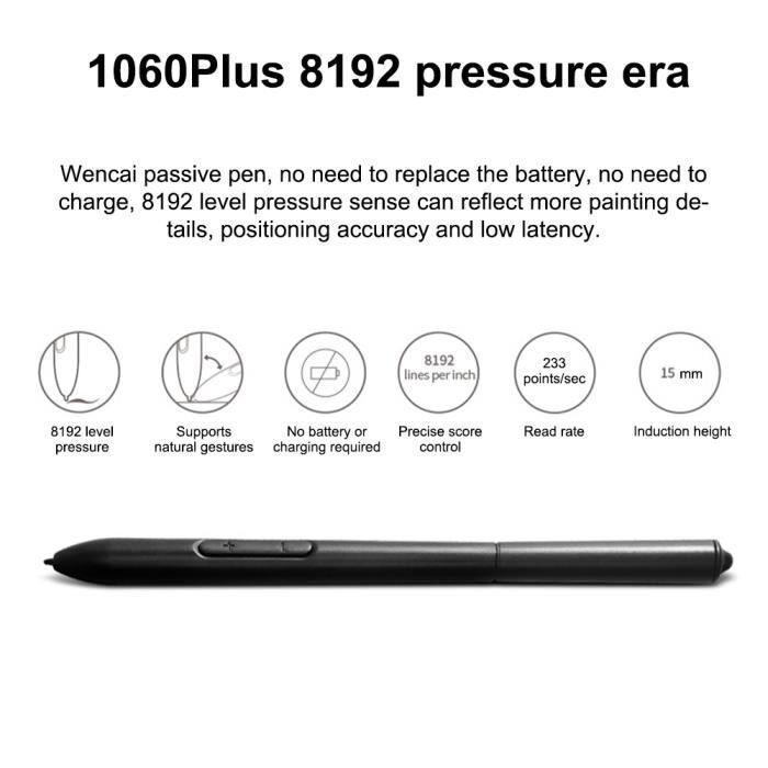 Tablette graphique 10X6 pouces 8192 Tablette de dessin numérique horizontal La tablette PC prend en charge les téléphones Android