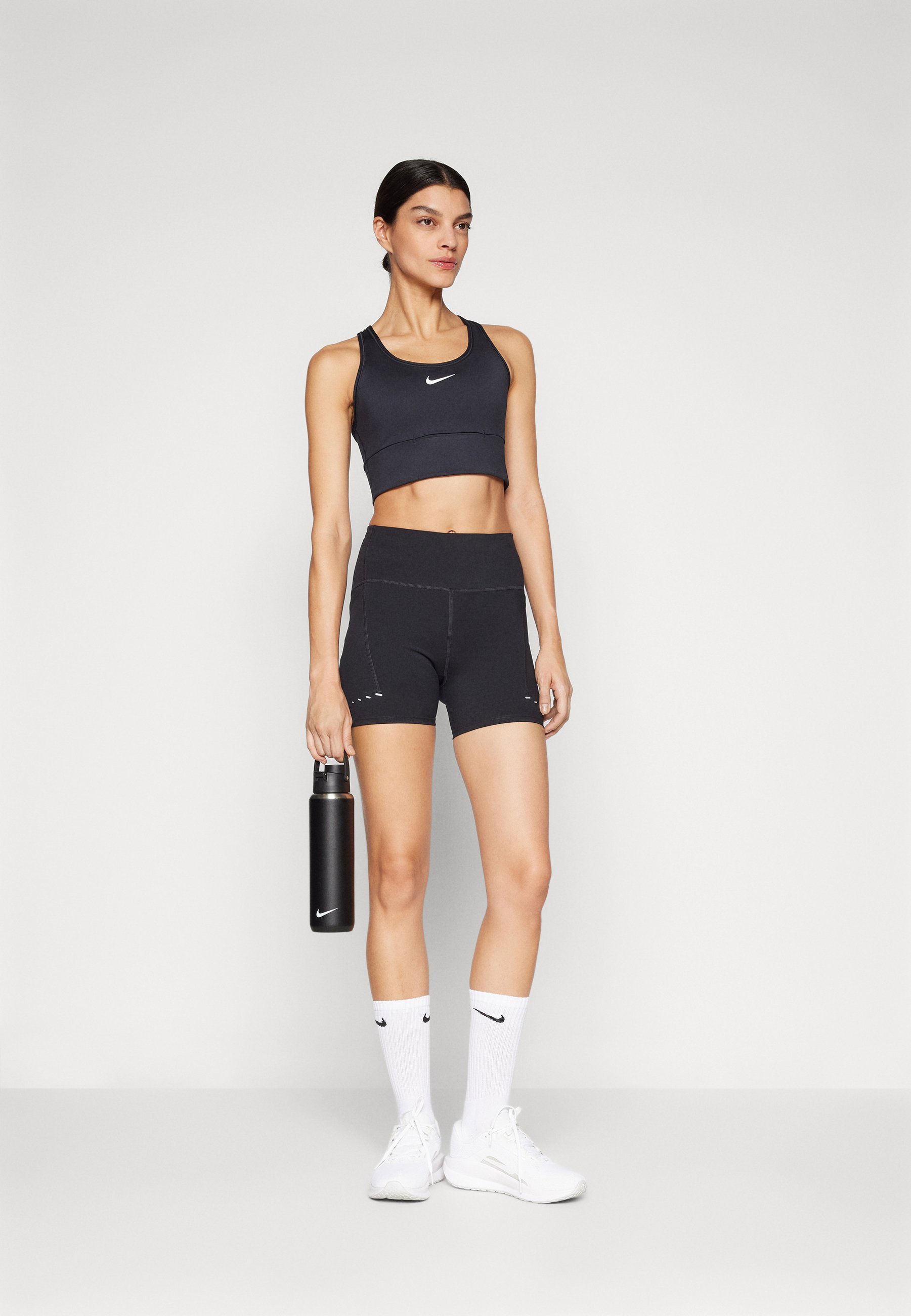 Nike Performance SWIFT SHORT - Legíny - black/reflexní stříbrná