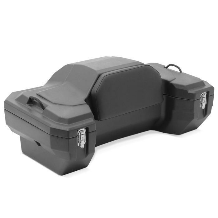 Maleta superior Bagtecs QT3 de 82 L para quad/ATV - Maleta trasera impermeable negra con respaldo