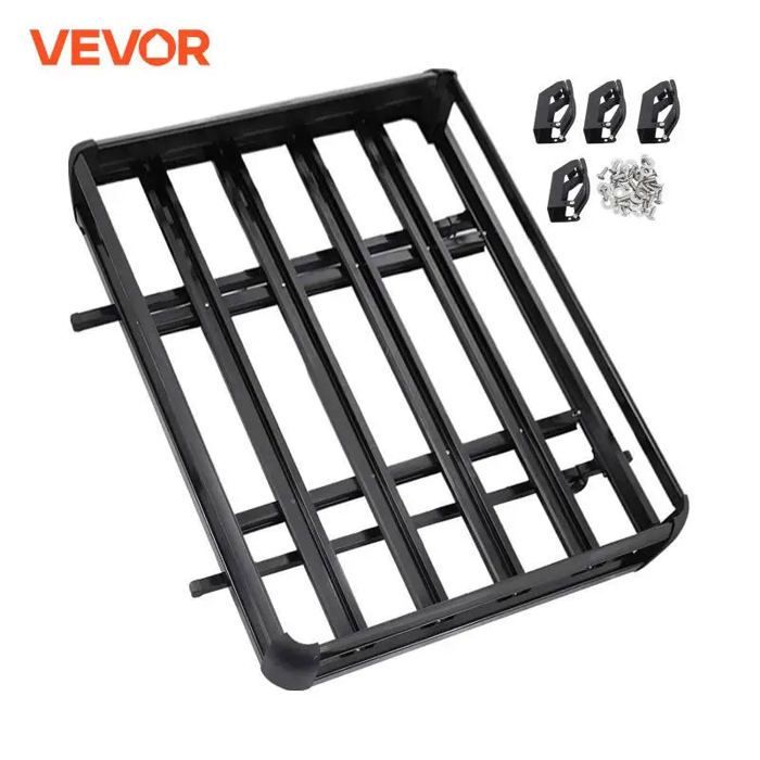 Cofre de techo para coche, capacidad de 100 kg, aleación de aluminio, negro.
