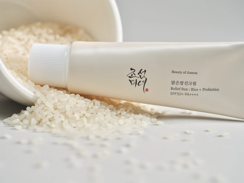 Creme facial protetor Beauty of Joseon Relief Sun Rice + Probiotics com probióticos
