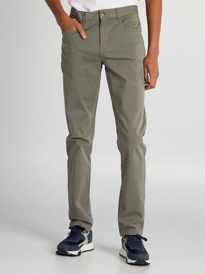 Spodnie slim-fit rozmiar 36 dla osób powyżej 190 cm wzrostu - ZIELONE