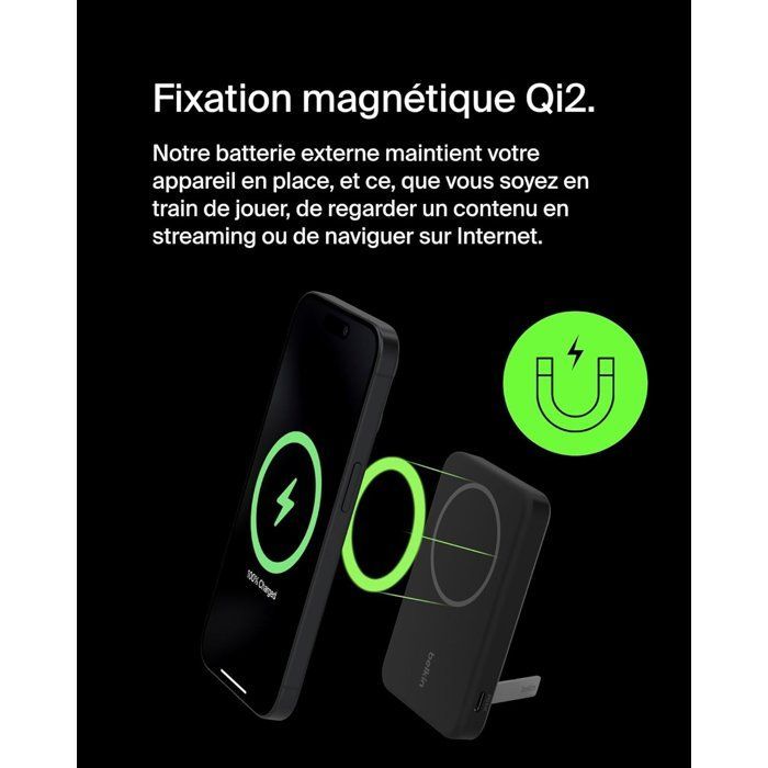 Batería externa - BELKIN - 5000 mAh - MagSafe - 15 W - Negra