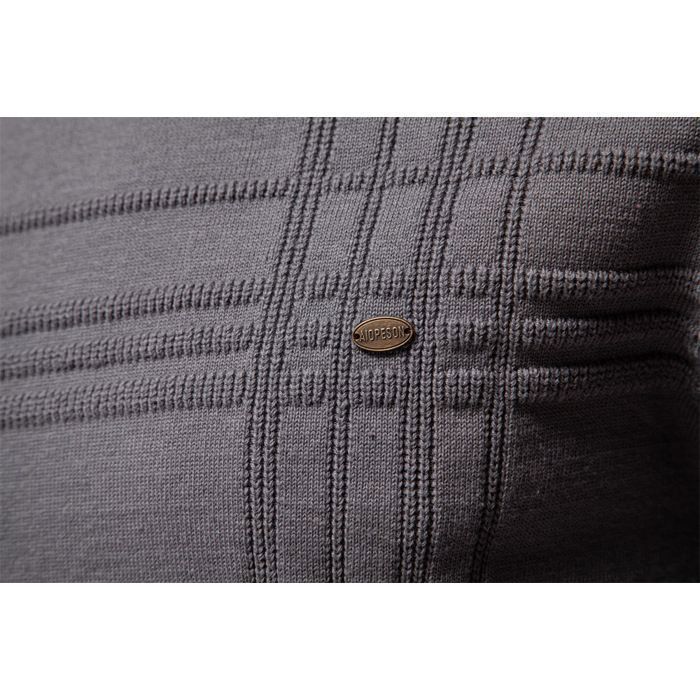 Maglione da uomo slim fit girocollo in cotone elasticizzato - Grigio scuro
