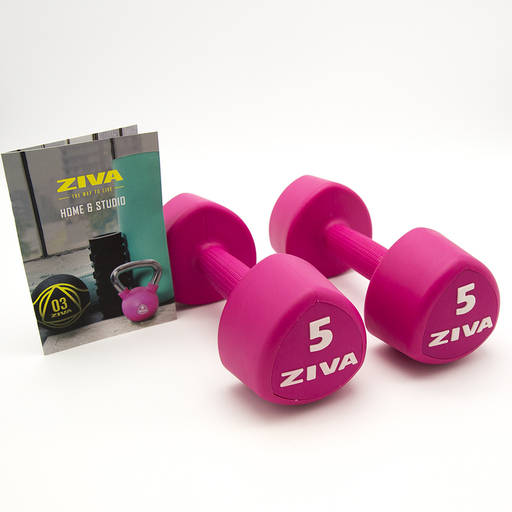 2 Mancuernas De 5 Kg Ziva Chic Studio Rosa