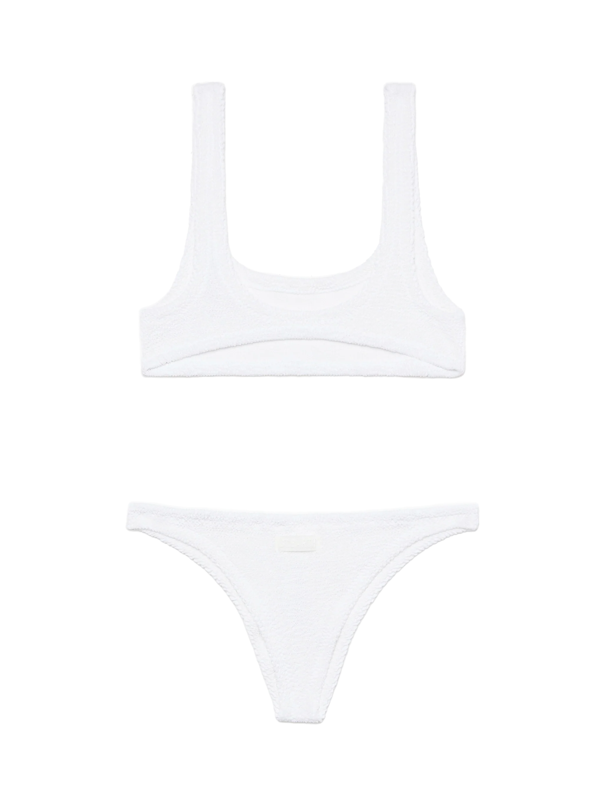 Bikini classico crinkle bianco Naima Naomi coon top a bralette e slip