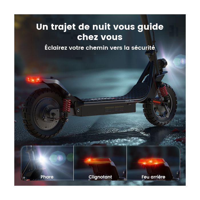Trottinette Électrique Pliable pour Adulte i10pro - Autonomie 60km Batterie 48V 15Ah Pneus10'' Moteur 800W 4 Modes avec Scooter APP