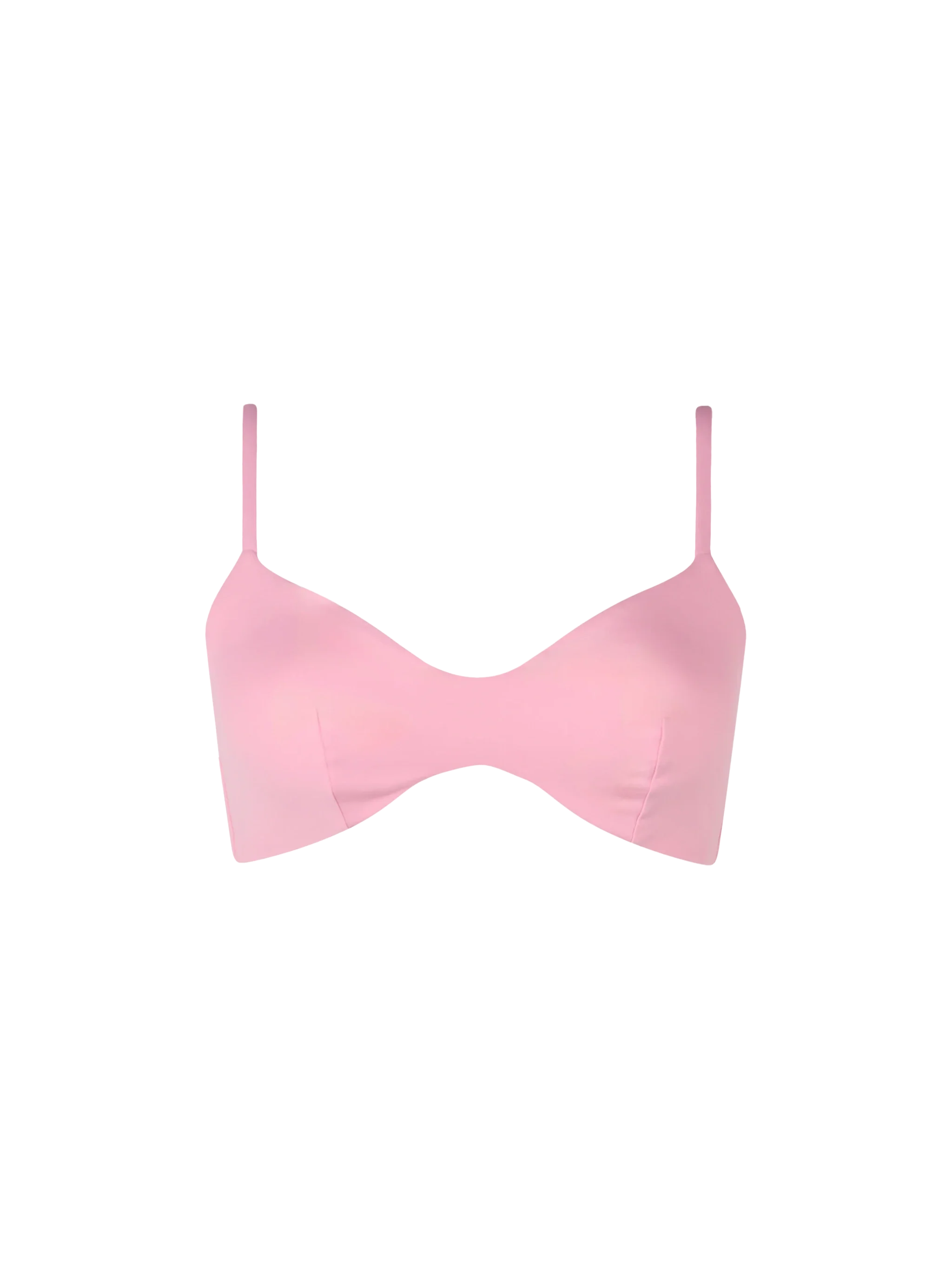 Top de playa rosa con cuello redondo tipo bralette para mujer de May