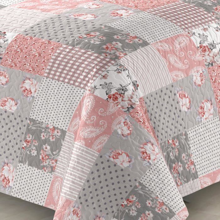 Colcha acolchada gruesa de 220x240cm con 2 fundas de almohada de 65x65cm M23-6050
