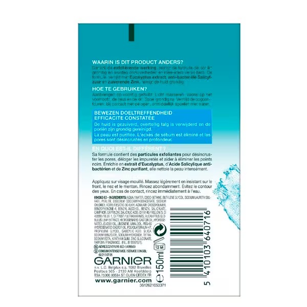 Garnier SkinActive Pure Active čistiaci gél proti čiernym bodkám<br>150ml - Zmiešaná a mastná pleť