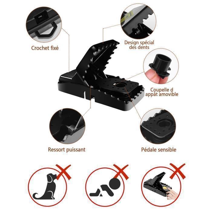 8pcs Mouse Trap, Reusable Rat Trap Clips, Mouse Trap Clips with Bait Box for Kitchens, Gardens, and Sheds