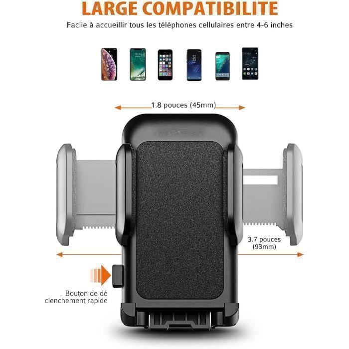 Soporte para teléfono - Sin especificar - Ventosa - Rotación de 360° - Brazo extensible - Ángulo telescópico