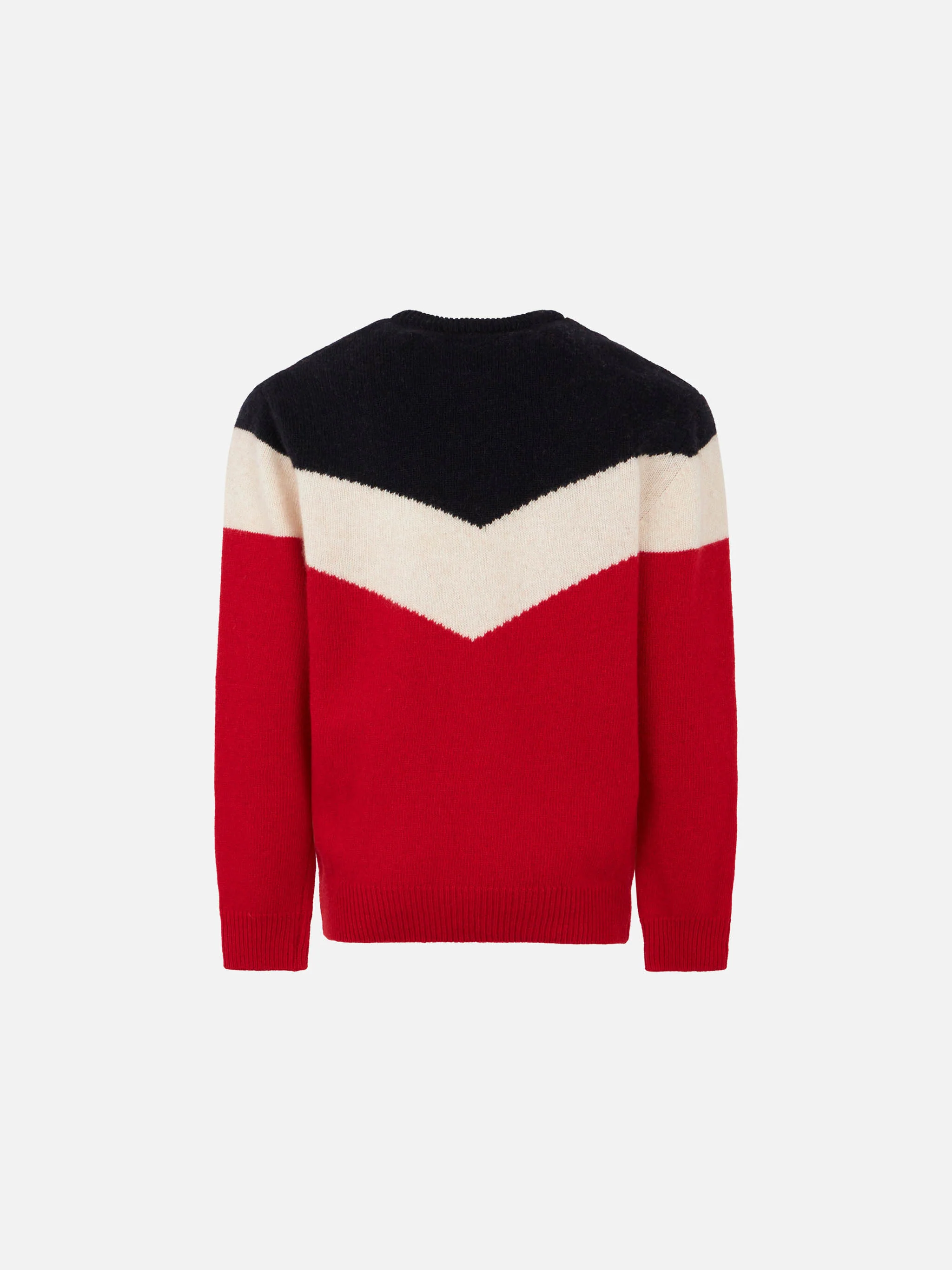 Maglione da bambino rosso e blu con patch
