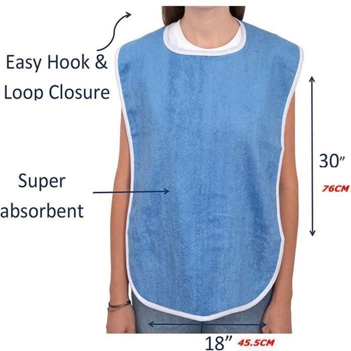 Bavoirs Adultes pour Manger - 5 Bavoirs pour Adultes  Bavoir Adulte Lavable protecteurs de vêtements en Tissu éponge