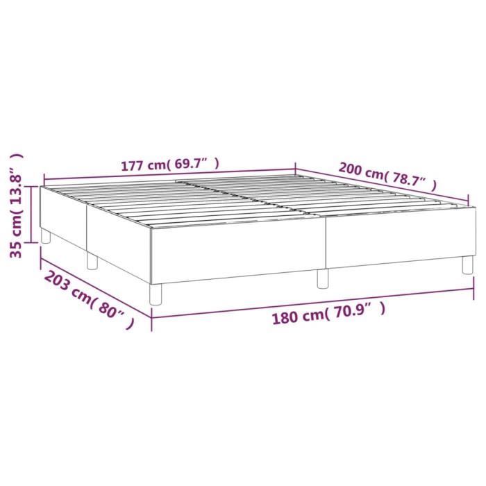 Base de cama com molas ESTANK - CQ003 - Veludo cinza escuro - 180x200 cm - 2 lugares