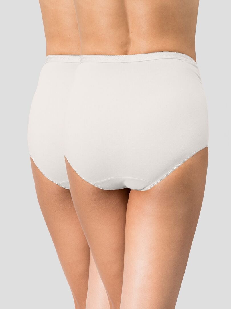Set van 2 katoenen 'Playtex' maxi slips - wit