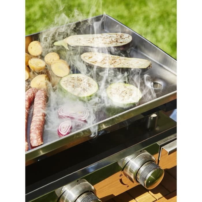 COOKING BOX Plancha à gaz BRASILIA - 4 feux - 10kW - 84x41x24,5 cm - Tout inox - Surface cuisson: 84x34 cm