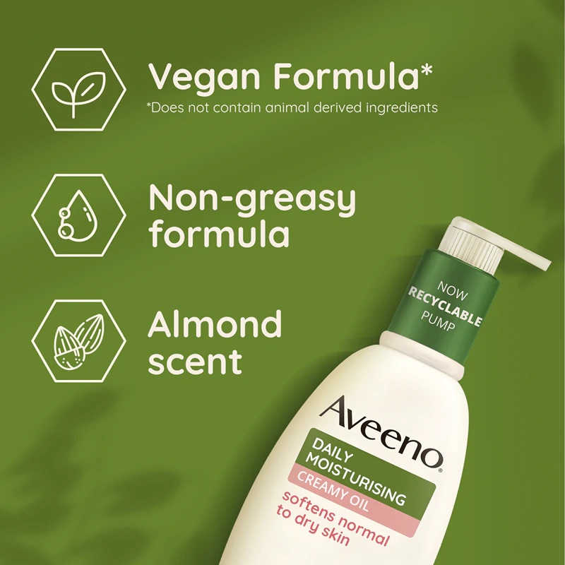 Aveeno ikdienas mitrinošais mīkstina sausu ādu, maigs ķermeņa pieniņš