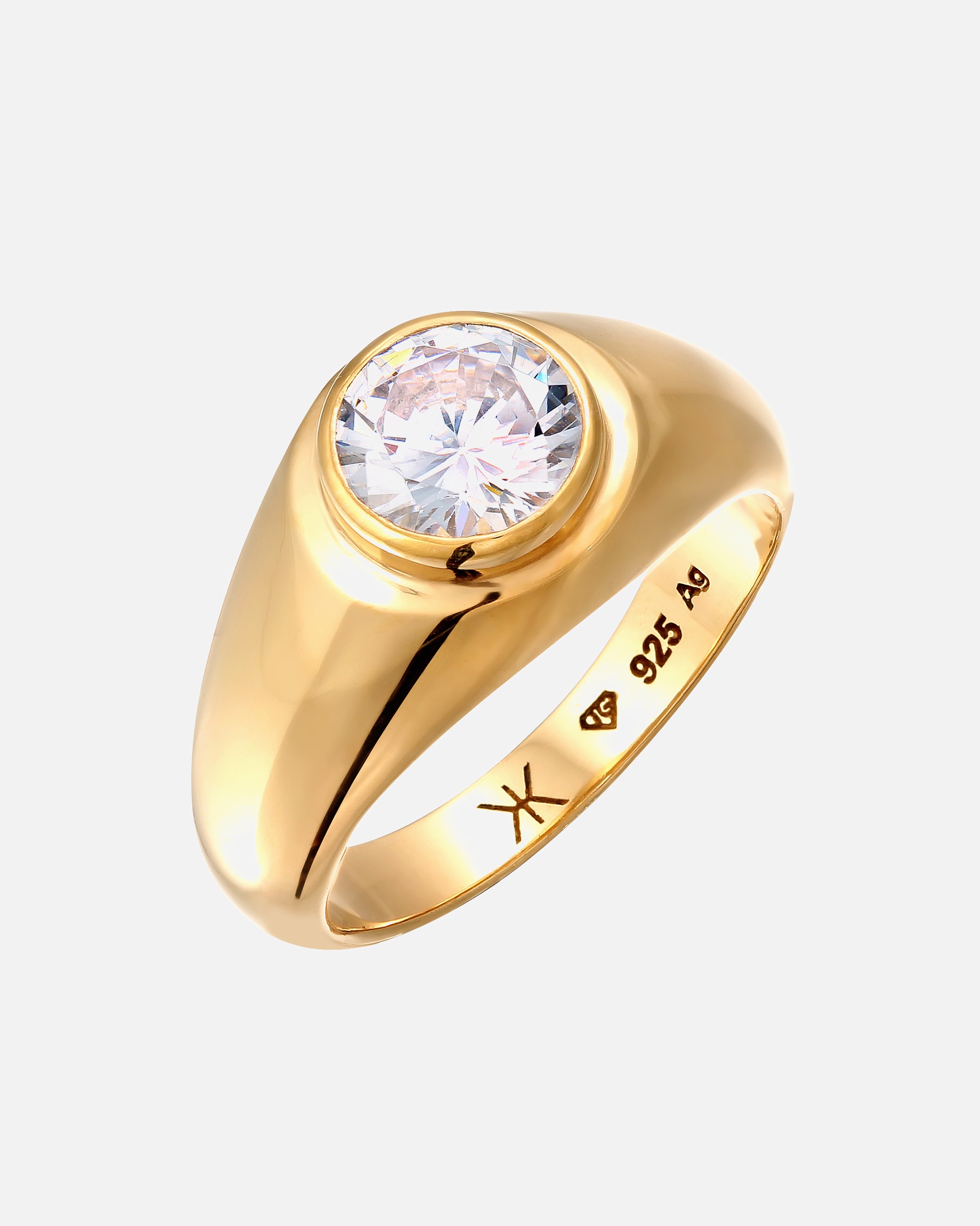 KUZZOI Kuzzoi Bague Hommes Unisexe Cristaux de zirconium Blanc Argent Sterling 925